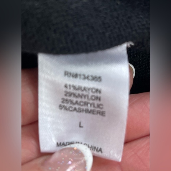 Laurie Felt Black sweater with a groovy, colorful butterfly on front. Size L - Picture 6 of 7